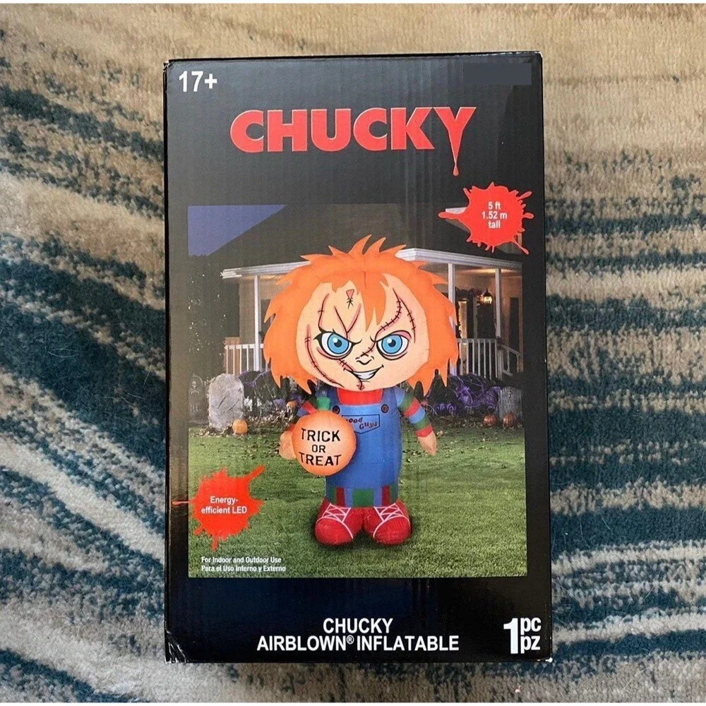 Halloween 5ft Chucky with Pumpkin Airblown Inflatable